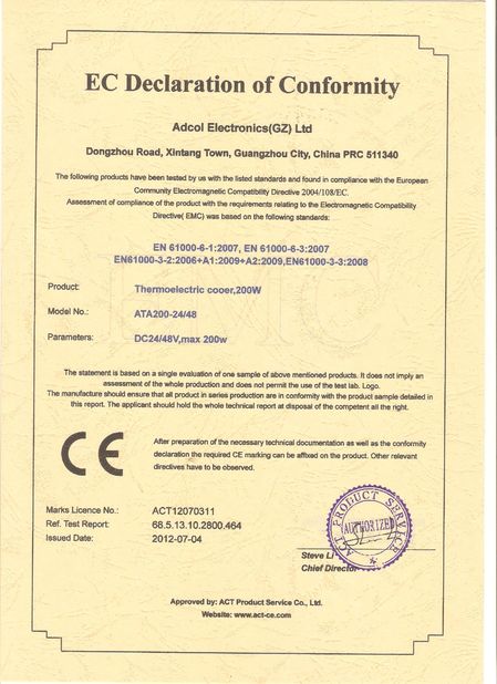 China Adcol Electronics (Guangzhou) Co., Ltd. Zertifizierungen